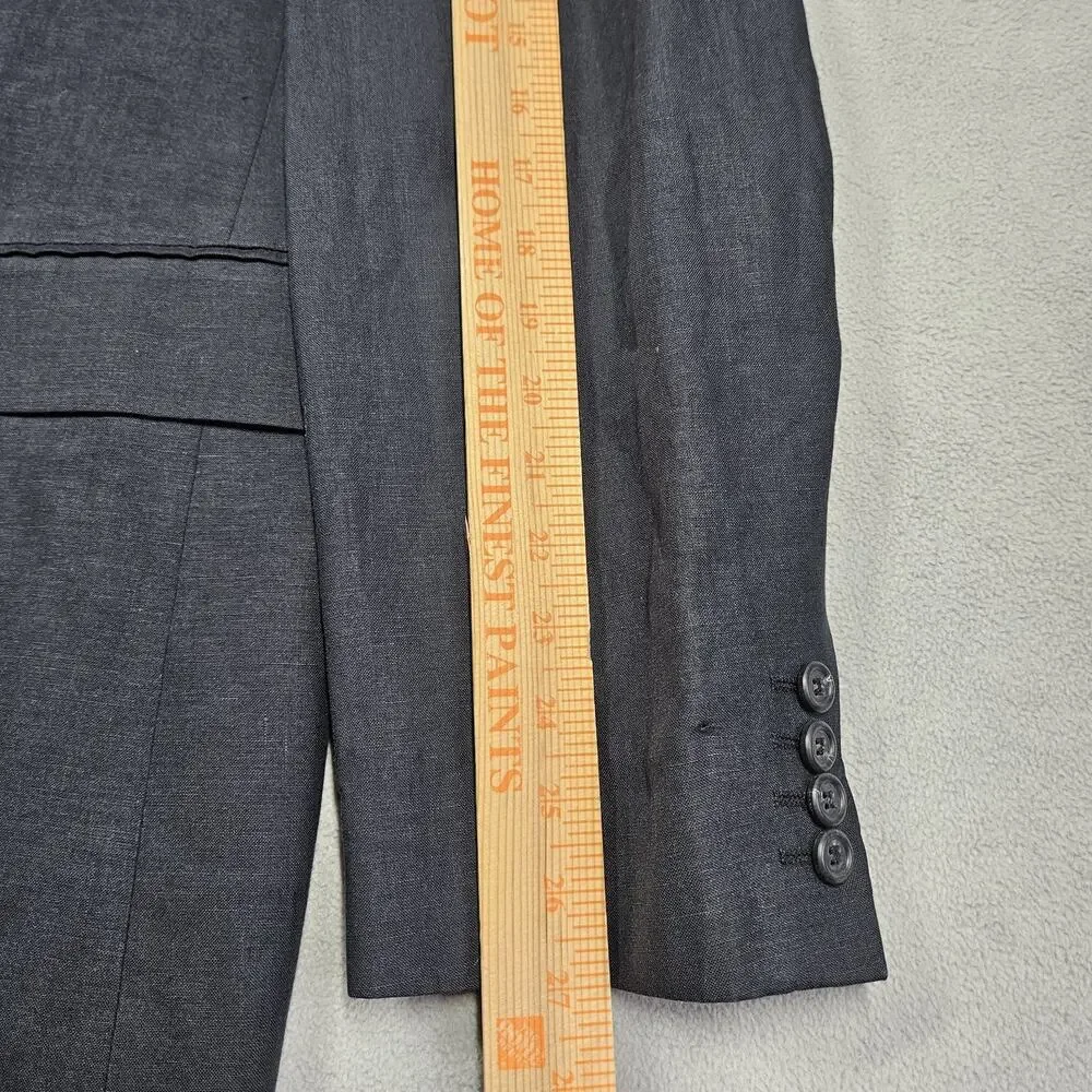 J. Crew Linen Blazer Mens 44R Black Two-Button Wedding 27
